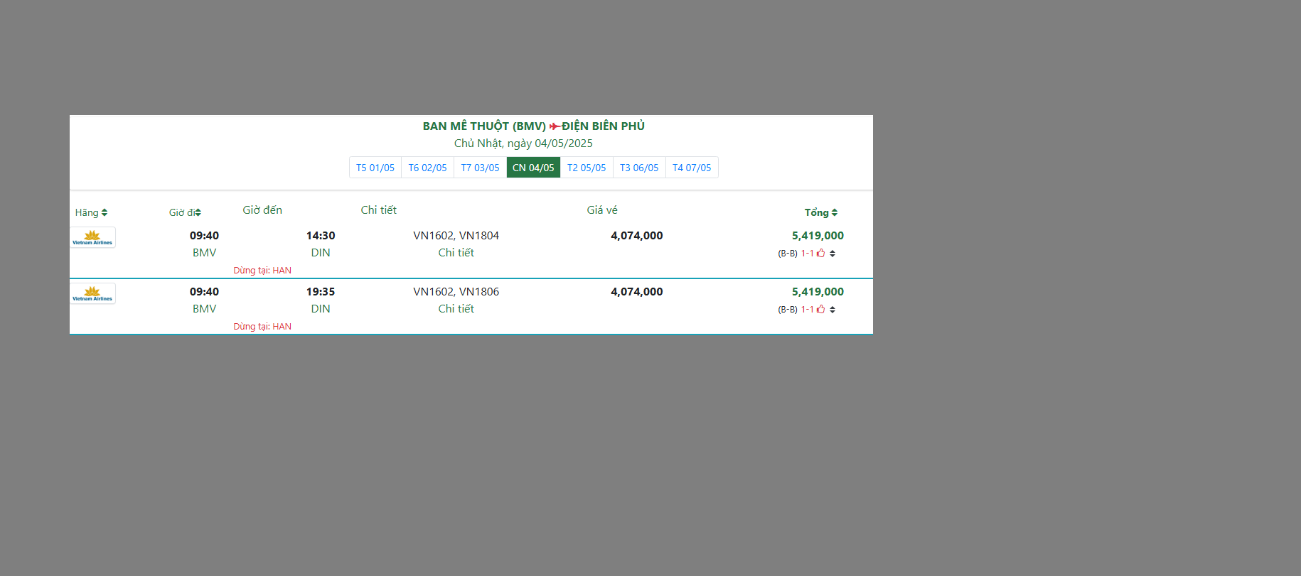 BAN MÊ THUỘT (BMV) ĐIỆN BIÊN PHỦ Chủ Nhật, ngày 04/05/2025