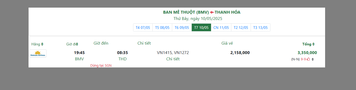 BAN MÊ THUỘT (BMV) THANH HÓA Thứ Bảy, ngày 10/05/2025