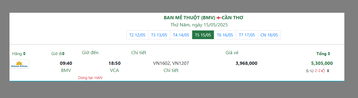 BAN MÊ THUỘT (BMV) CẦN THƠ Thứ Năm, ngày 15/05/2025