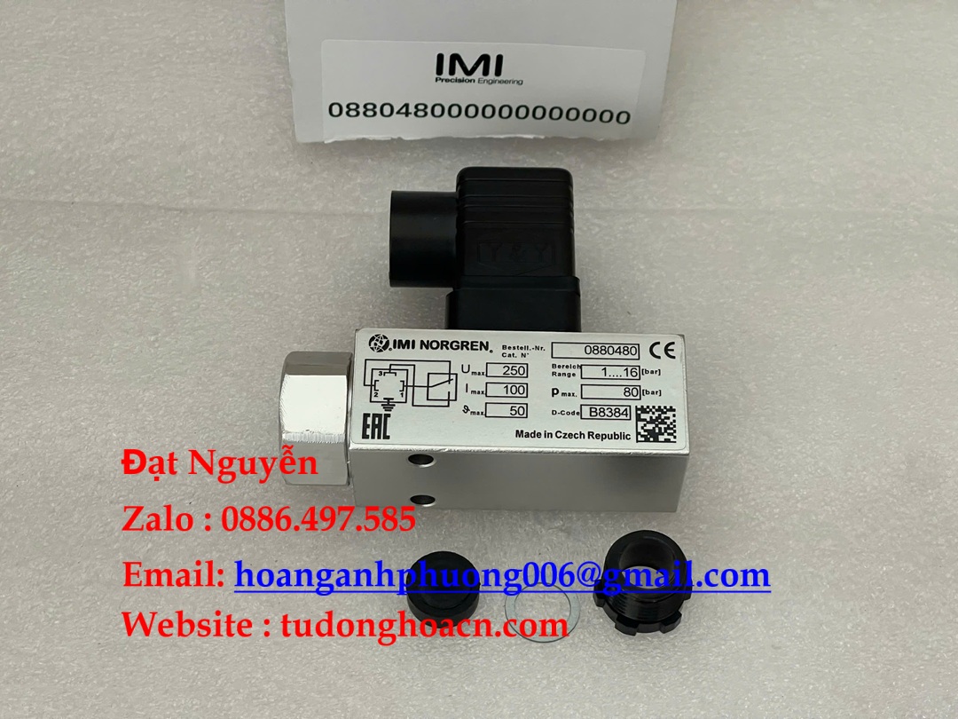 0880480 IMI Norgren Cảm biến áp suất 1–16 bar, ren G1/4, IP65