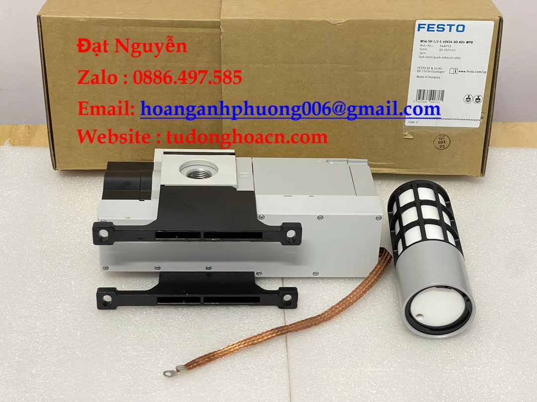 Van Khởi Động Mềm Festo MS6‑SV‑1/2‑E‑10V24‑SO‑AD1‑WPB An Toàn Nhẹ Nhàng