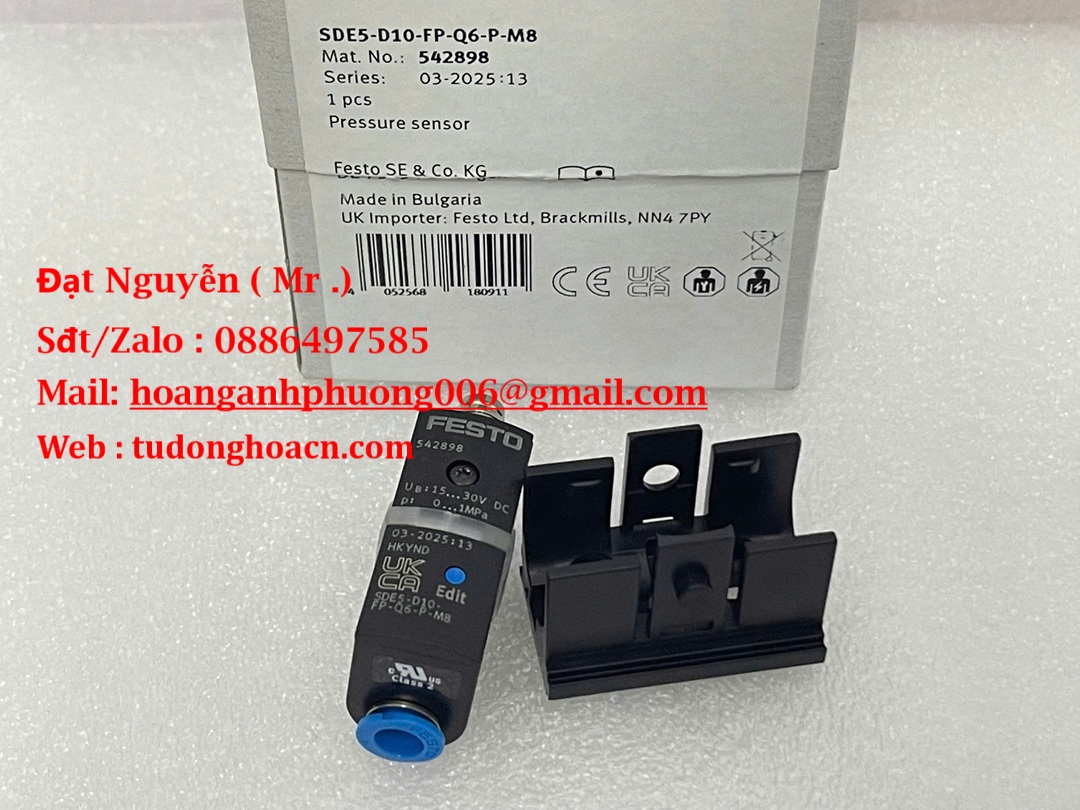 Cảm biến áp suất Festo SDE5-D10-FP-Q6-P-M8 Giải pháp đo